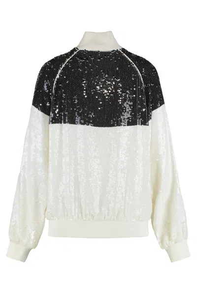 Alberta Ferretti Sweatshirt With Sequins In White