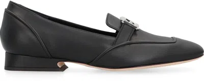 Alberta Ferretti Leather Moccasins In Black