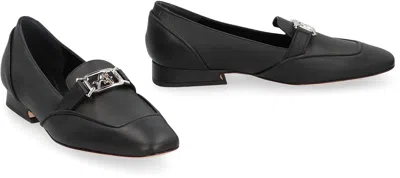 Alberta Ferretti Leather Moccasins In Black