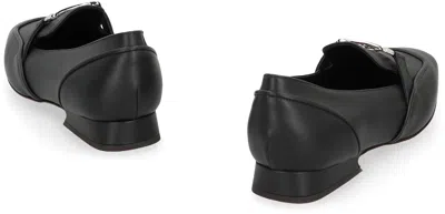 Alberta Ferretti Leather Moccasins In Black