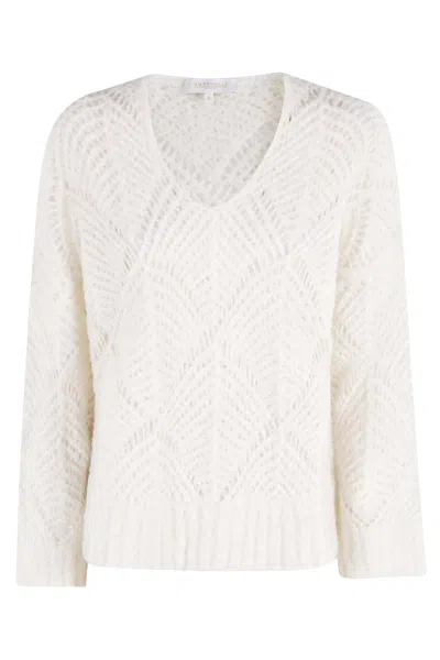 Antonelli Open-knit Sweater In White