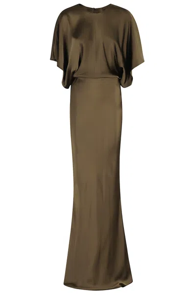 Norma Kamali Reverse Obie Gown In Brown