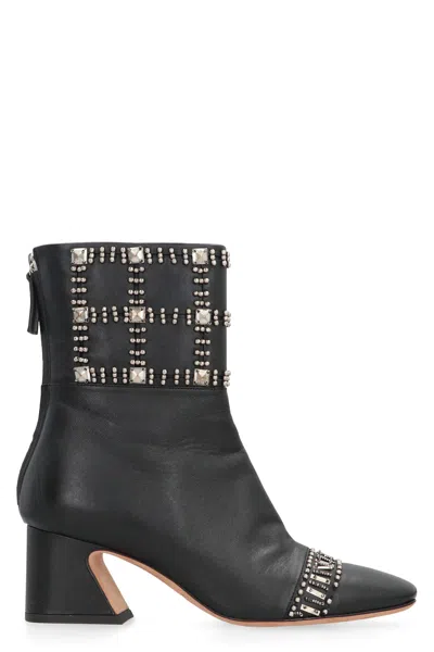 Alberta Ferretti Ankle Boot In Black Leather In Black