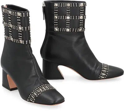 Alberta Ferretti Ankle Boot In Black Leather In Black