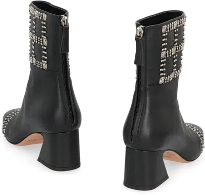 Alberta Ferretti Ankle Boot In Black Leather In Black