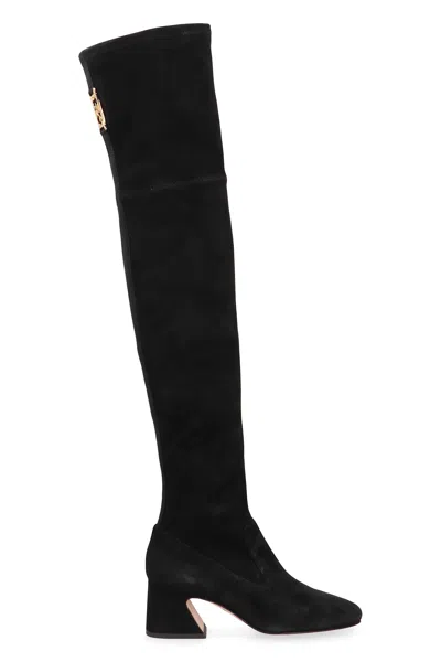 Alberta Ferretti Suede Boots In Black
