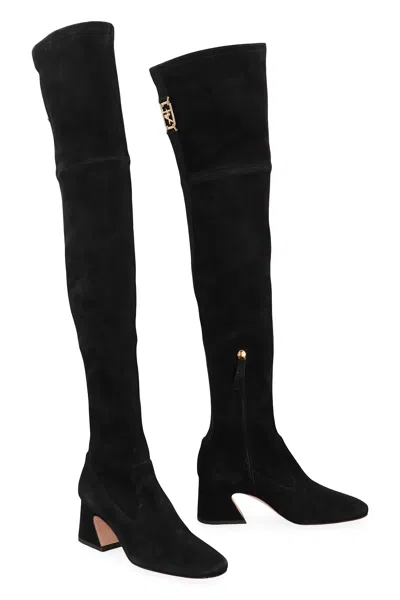 Alberta Ferretti Suede Boots In Black