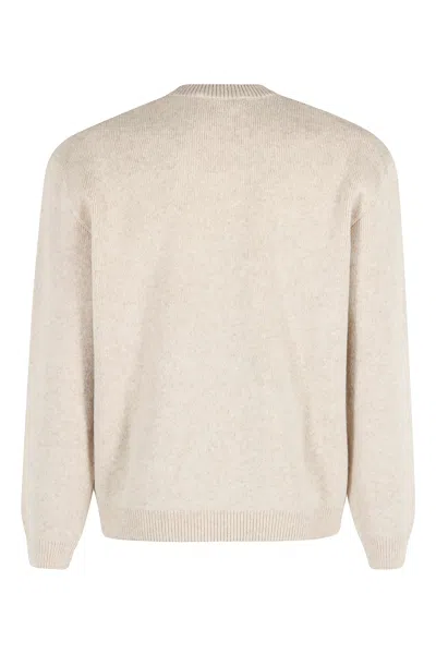 Maison Kitsuné Maison Kitsune' Bold Fox Head Wool Jumper In Neutral