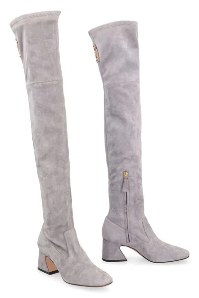 Alberta Ferretti Suede Boots In Gray