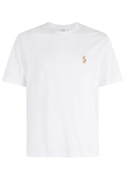 Maison Kitsuné Maison Kitsune Fox Head Patch T Shirt White In White