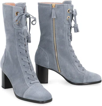 Alberta Ferretti Suede Boots In Gray