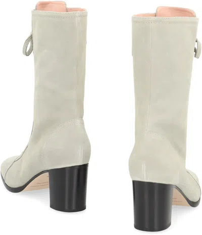 Alberta Ferretti Tassel-detail Lace-up Boots In Gray