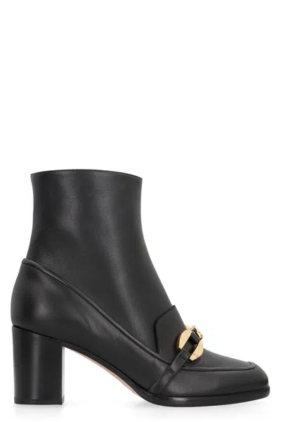 Alberta Ferretti Chain-detail Ankle Boots In Black