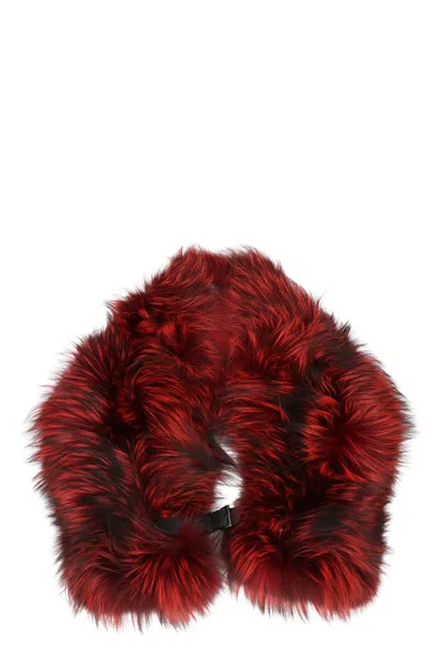 Alberta Ferretti Neck Warmer In Fur In Red