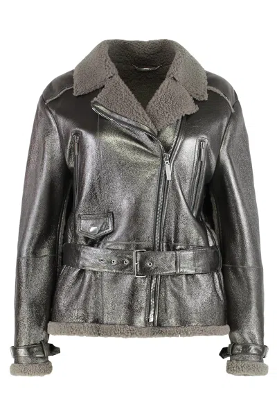 Alberta Ferretti Glitter-effect Jacket In Gray