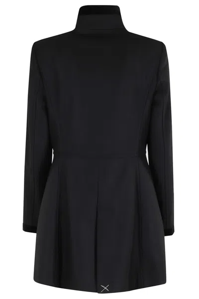 Fay Short Tailored Coat With Metal Toggle Closures In Black