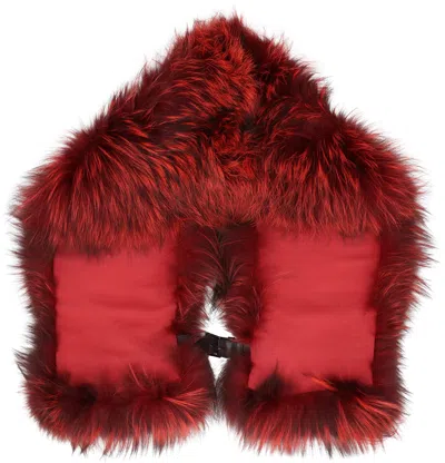 Alberta Ferretti Neck Warmer In Fur In Red