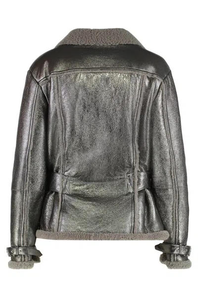 Alberta Ferretti Glitter-effect Jacket In Gray