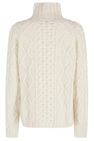 Filippa K Cable-knit Roll-neck Sweater In White