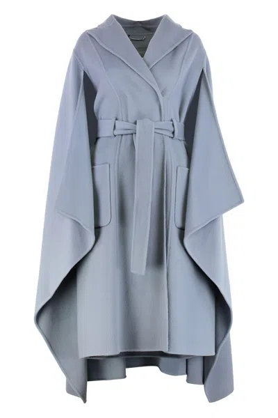 Alberta Ferretti Long Wool Coat In Gray