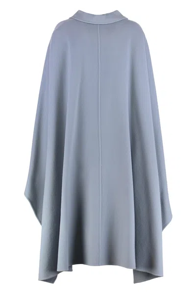 Alberta Ferretti Long Wool Coat In Gray