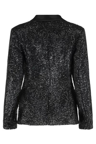 Alberta Ferretti Red Jacket With Sequins In Black