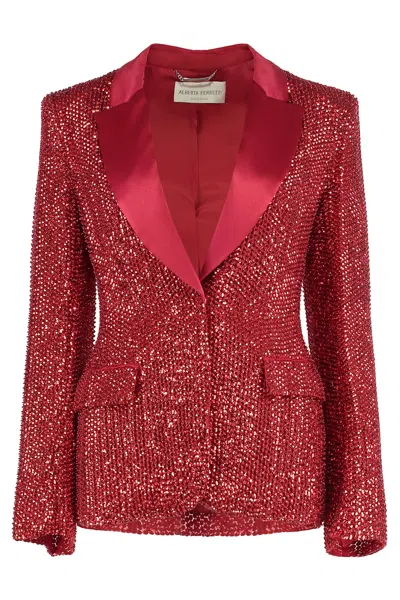 Alberta Ferretti Red Jacket With Sequins In Red
