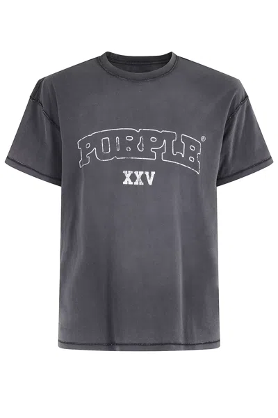 Purple Brand Textured Inside Out Tee In Black