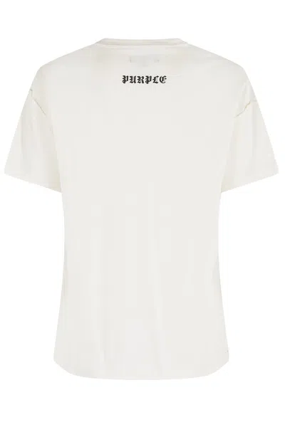 Purple Brand Graphic Crew Neck T-shirt With Short Sleeves In White
