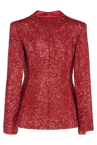Alberta Ferretti Red Jacket With Sequins In Red