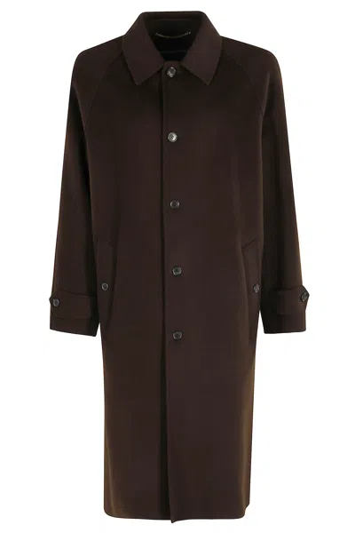 Department Five Single-breasted Radison Pattern Wool Coat In Brown