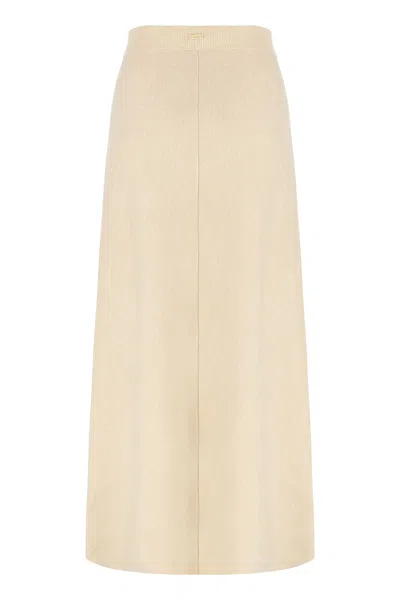 Max Mara Gonna Flared In Wool And Cashmere In Brown