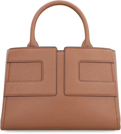 Elisabetta Franchi Medium Tote Bag With Logo In Brown