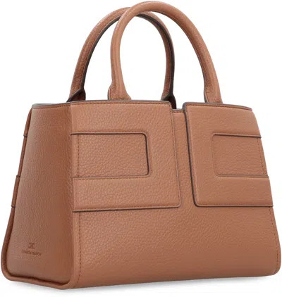 Elisabetta Franchi Medium Tote Bag With Logo In Brown