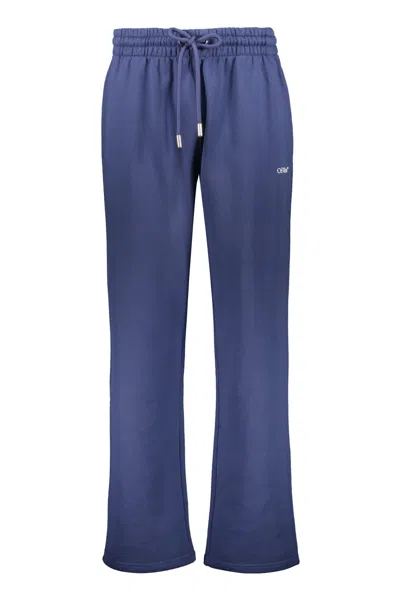 Off-white Lightweight Blue Pants With Adjustable Drawstring In Blue