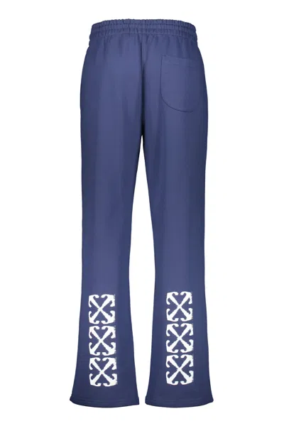 Off-white Lightweight Blue Pants With Adjustable Drawstring In Blue