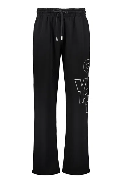 Off-white Versatile Black Pants With Modern Design In Black