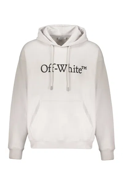 Off-white Big Bookish Skate Printed French Cotton-terry Hoodie In White