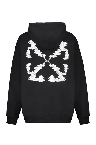 Off-white Black Minimalist And Versatile Hoodie In Black