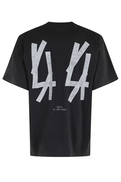 44 Label Group Men Cotton T-shirt With Logo In Black