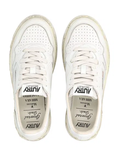Autry X Maison Mihara Yasuhiro Medalist Low Super Vintage White Leather Womans Sneakers In White