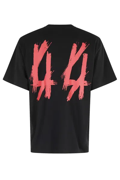 44 Label Group Cotton T-shirt With Logo Print In Black