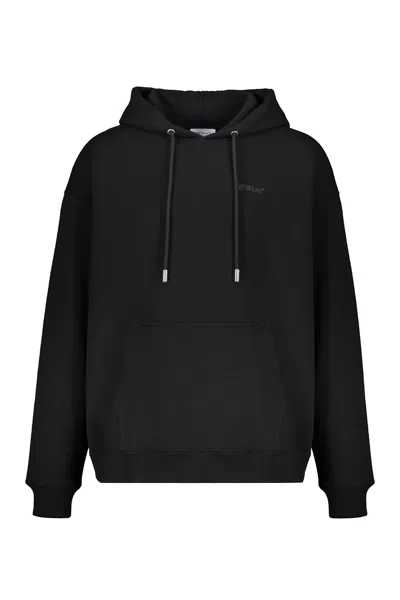 Off-white Black Minimalist And Versatile Hoodie In Black