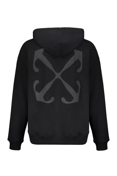 Off-white Black Minimalist And Versatile Hoodie In Black