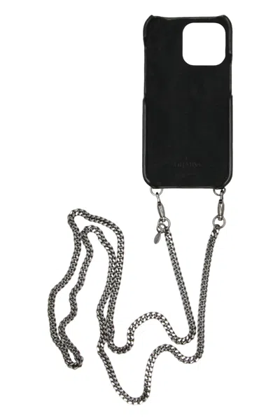 Valentino Iphone 13pro Black Minimalist Cover In High Quality In Black