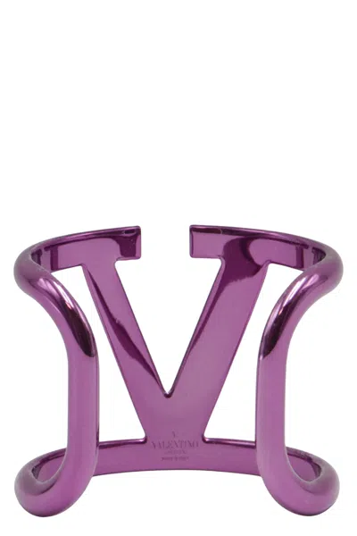 Valentino Elegant Purple Bracelet With Distinctive Letter V In Purple
