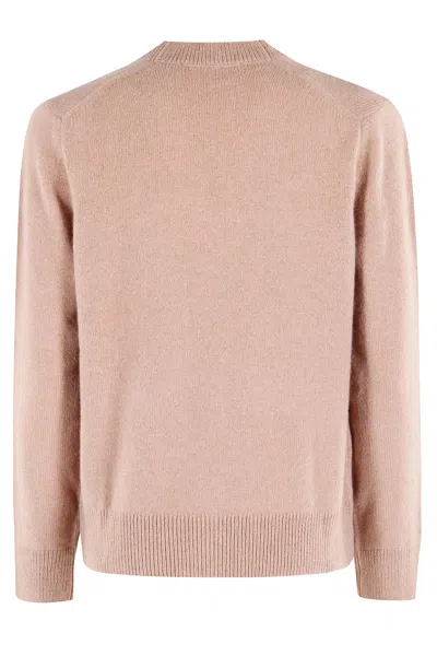 Maison Kitsuné Baby Fox Lambswool Boxy Cardigan In Brown