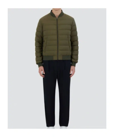 Herno Quilted Bomber Jacket In Green