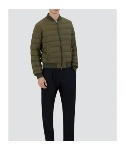 Herno Quilted Bomber Jacket In Green