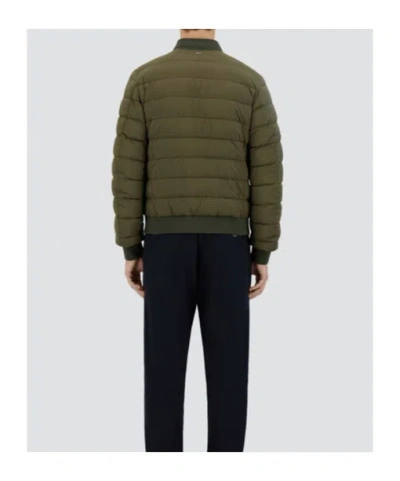 Herno Quilted Bomber Jacket In Green